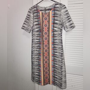 Fifth & park black and white with stripes size 6 women's dress